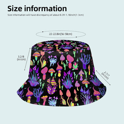 Women Men Rave Trippy Festival Outfits Accessories for Women Summer Beach Sun Hat Packable Fisherman Cap Mushroom Gifts